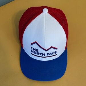 The North Face Red and Blue trucker hat